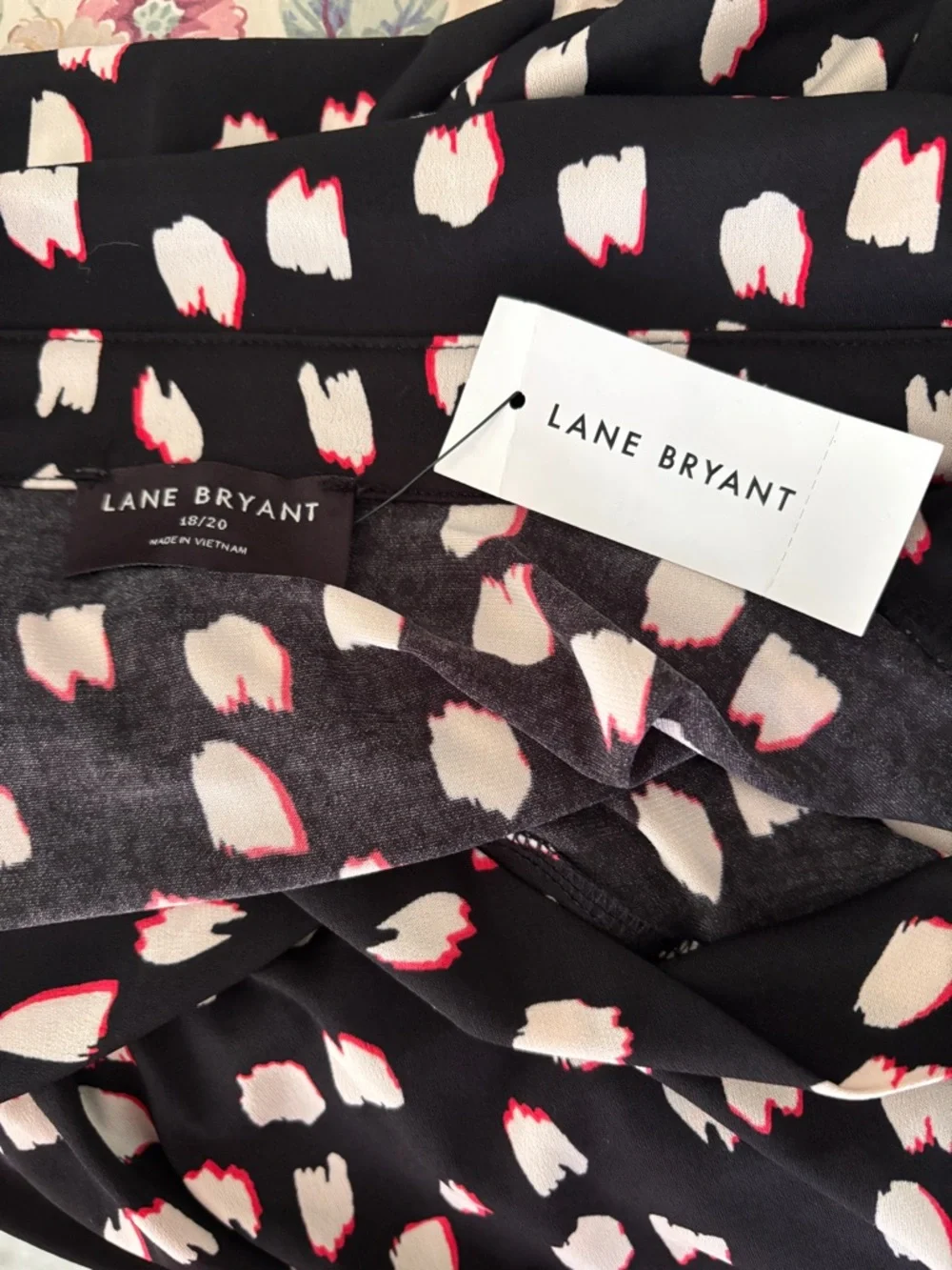 NWT Lane Bryant Classic Crop Collared Black/White Surplice Shirt Size 18-20 - Picture 7 of 8